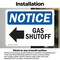 Signmission Gas Shutoff (Left Arrow) Sign With Symbol, 10 in W x Rectangle, Vinyl Decal OS-2PACK-NS-D-710-L-13024 - alternate 5